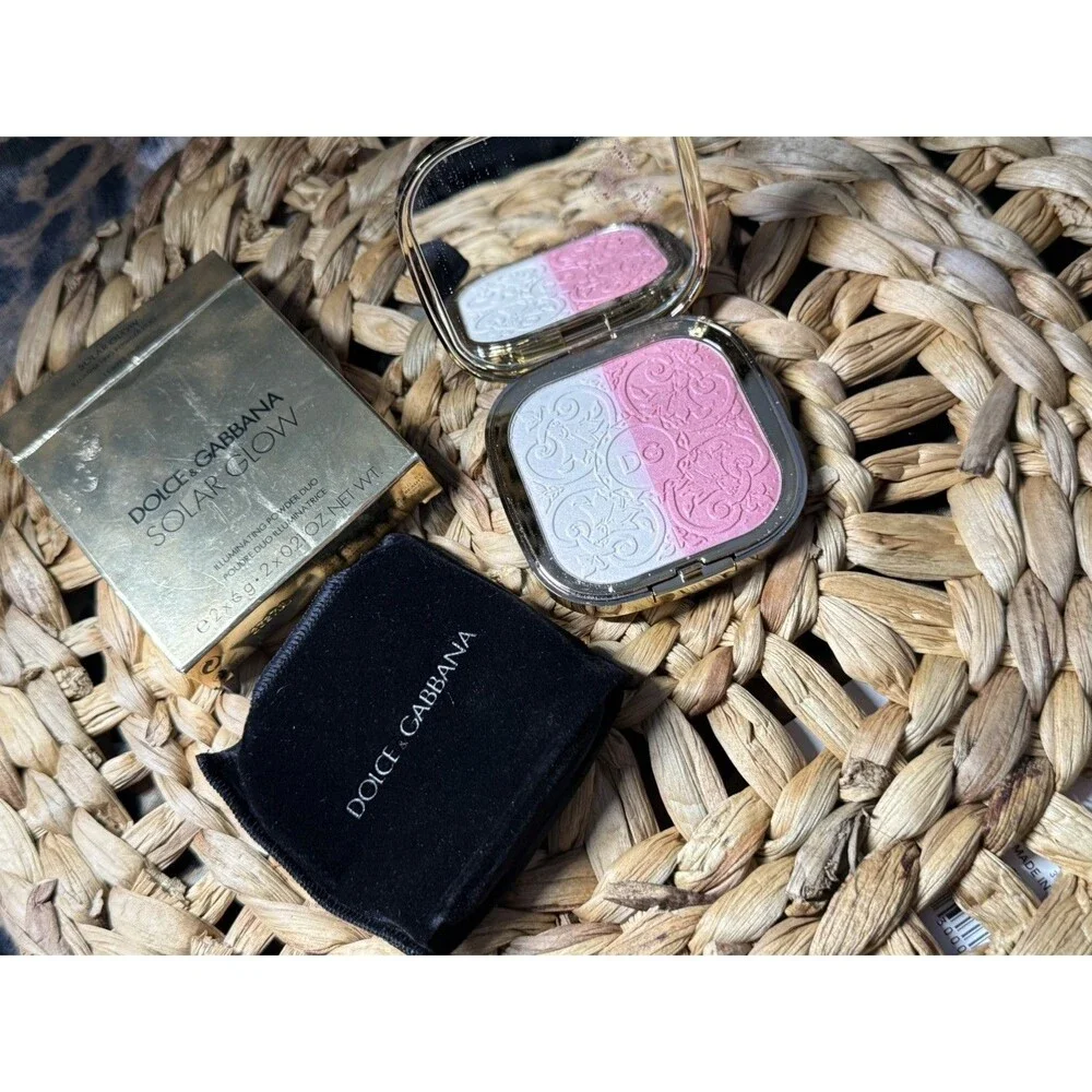 Dolce & Gabbana Illuminating Powder Duo Blush Solar Glow 1 Sweet Pink New In Box